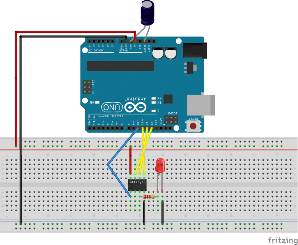 Attiny85 Arduino Aufbau