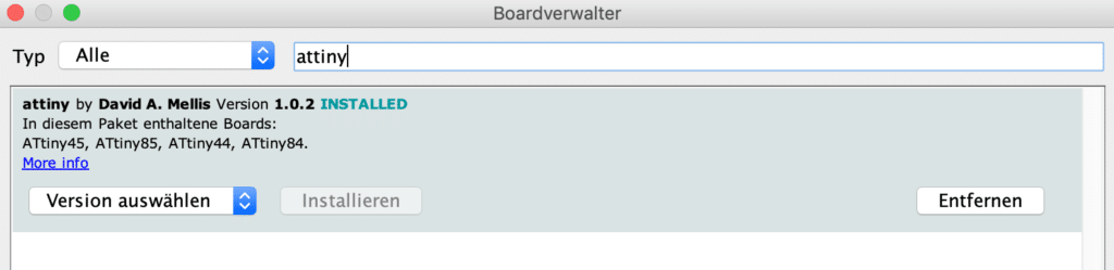 Boardverwalter attiny