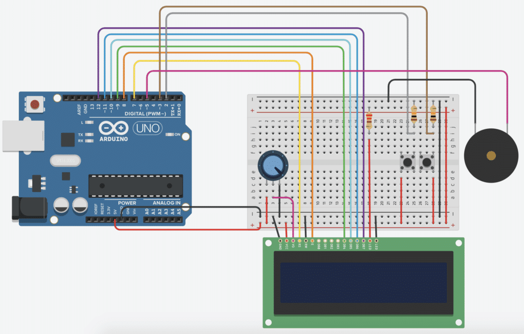 Aufbau des Arduino Spiels Hill Run