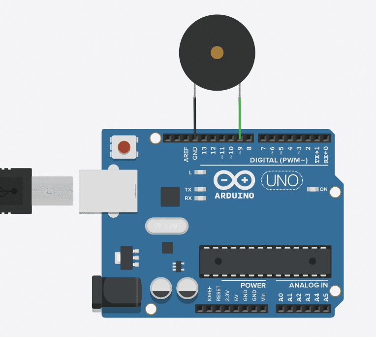 Anschluss des Piezo am Arduino