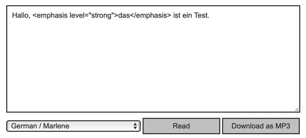 Das Tool ttsmp3.com