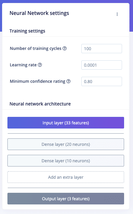 Der NN Classifier in Edge Impulse