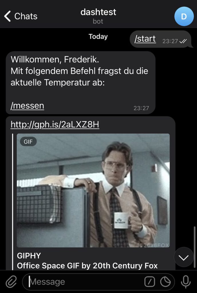 Begrüßung im Chat
