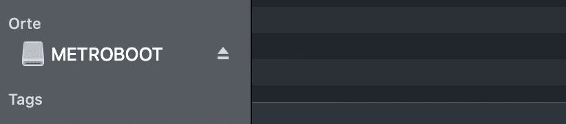 Das Board im Boot-Modus im Finder
