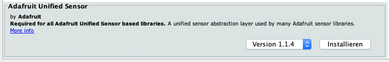 Bibliothek Adafruit Unified Sensor