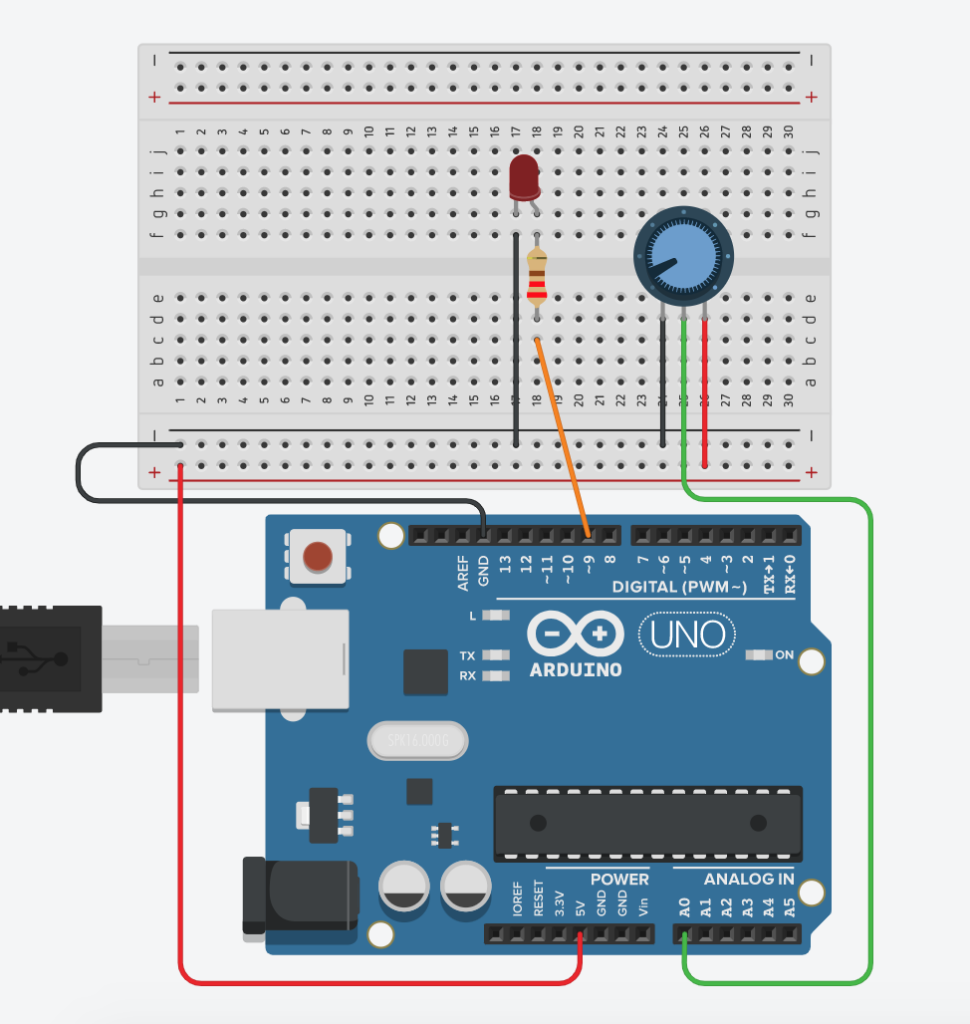 LED und Poti am Arduino