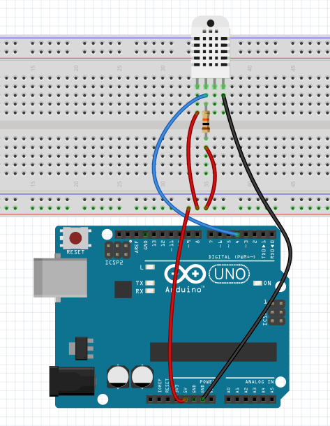 Anschluss DHT22 am Arduino