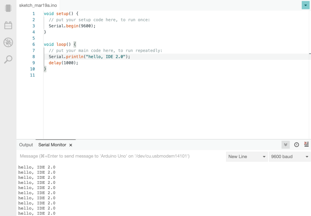Serieller Monitor in der Arduino IDE 2.0