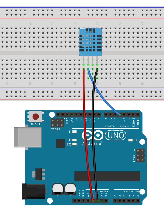 Anschluss DHT11 am Arduino