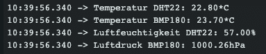 Ausgabe der Wetterdaten im seriellen Monitor