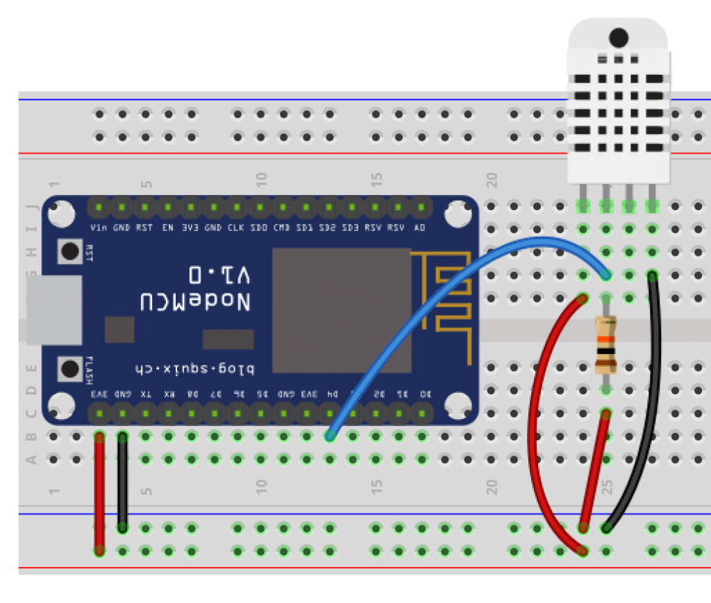Temperatursensor DHT22 am ESP8266