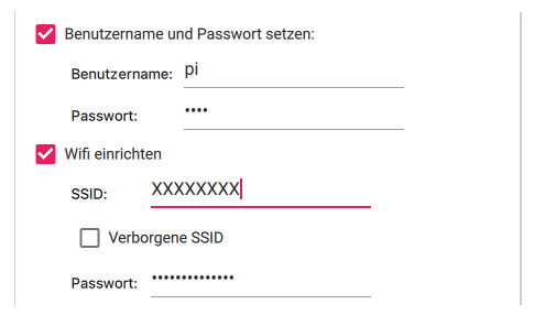 Raspberry Pi Imager erweiterte Optionen