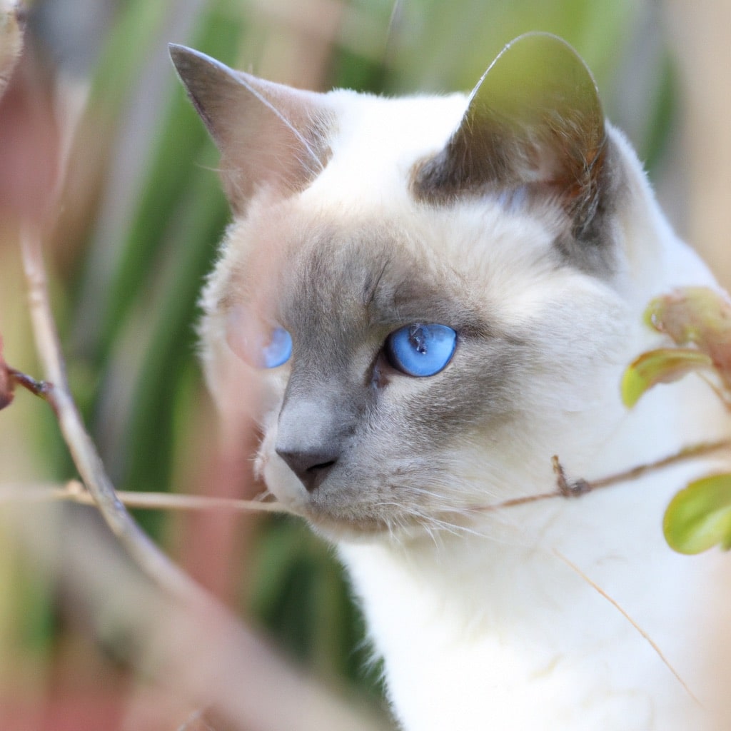 Eine weiße Siamkatze, Bild erstellt mit der ChatGPT API