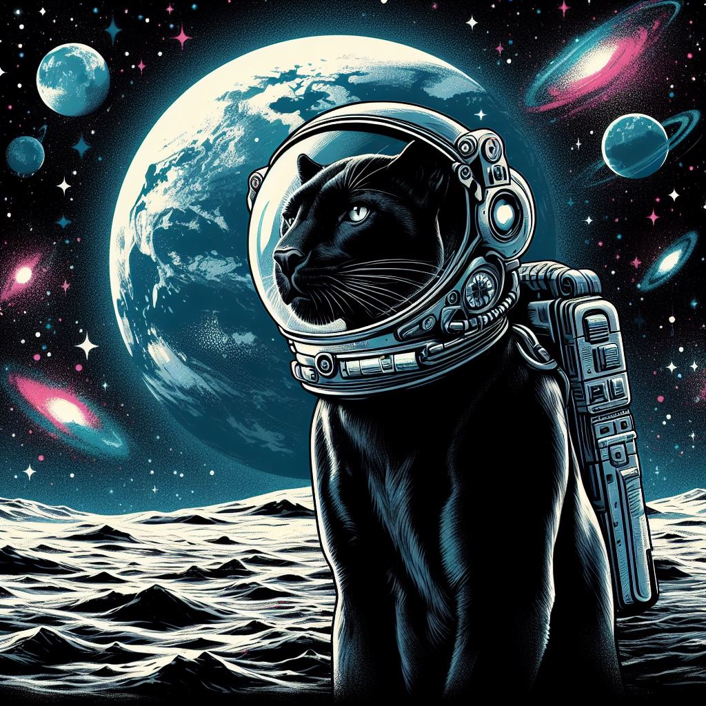 Ein Panther auf dem Mond