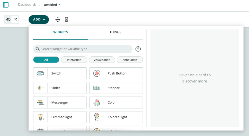 Arduino Cloud Dashboard Widgets