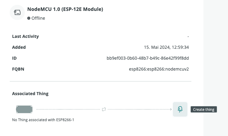 Ein Thing in der Arduino Cloud erstellen