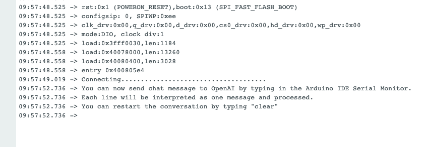ChatGPT im seriellen Monitor des ESP32
